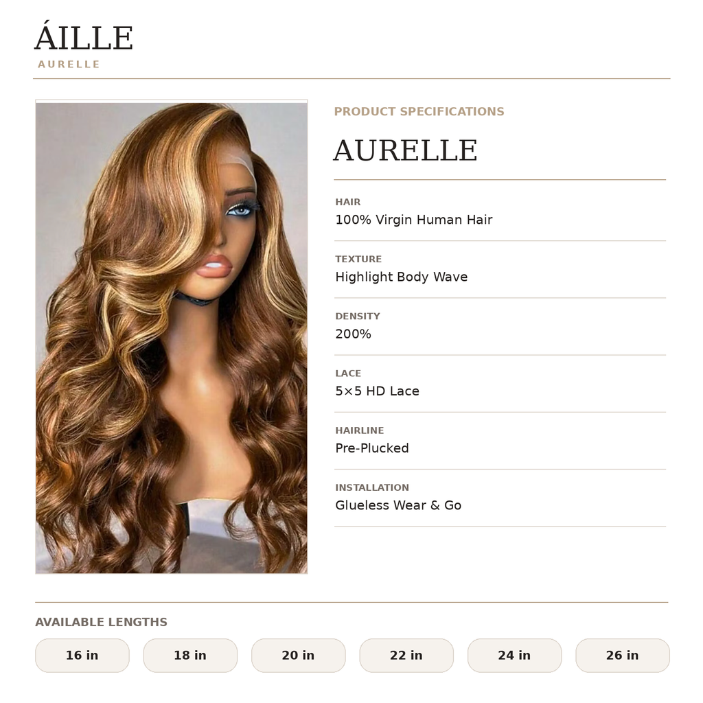 ÁILLE AURELLE | Highlight Body Wave Glueless Wig