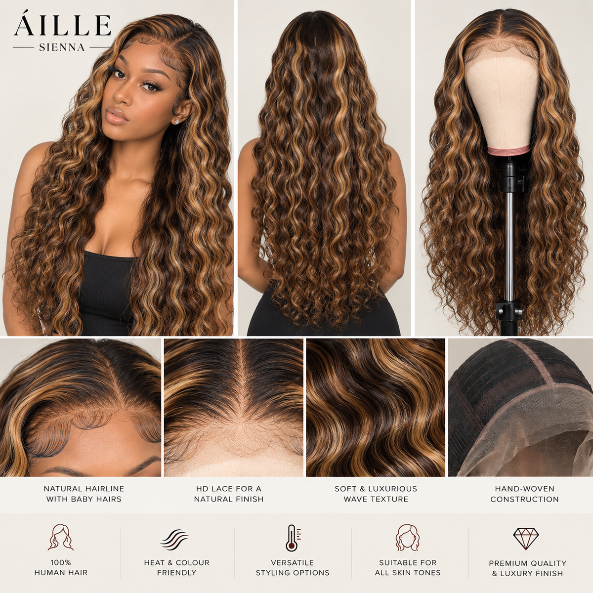 ÁILLE Sienna | Human Hair 13x6 Lace Frontal Wig