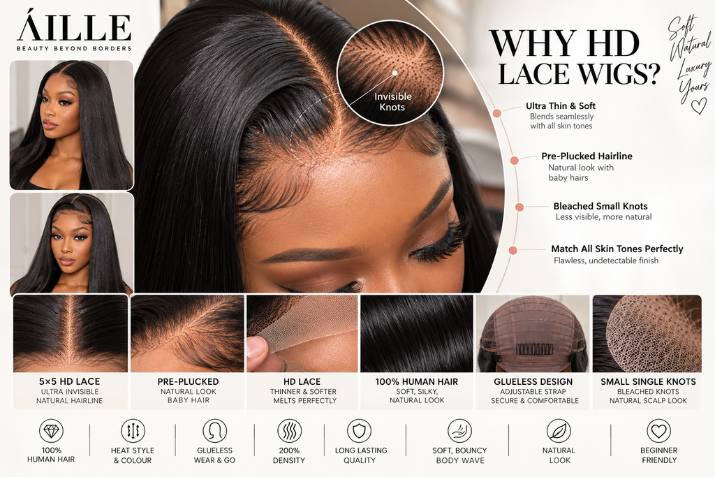 ÁILLE VÉRA | 5×5 HD Glueless Straight Wig