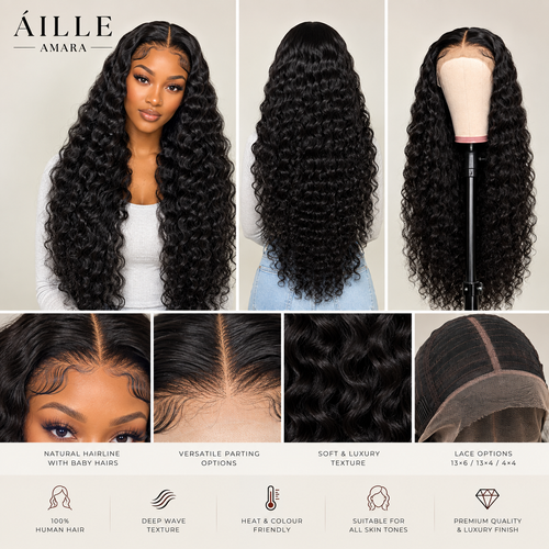 ÁILLE AMARA | Human Hair Deep Wave Wig