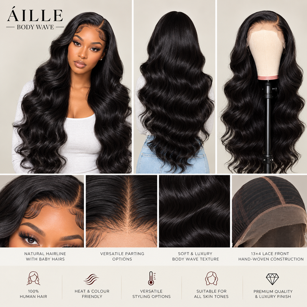 ÁILLE Body Wave | 13×4 Human Hair Lace Front Wig