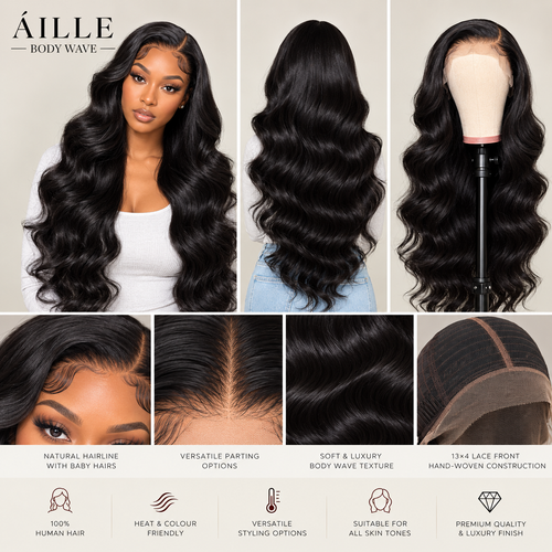 ÁILLE Body Wave | 13×4 Human Hair Lace Front Wig
