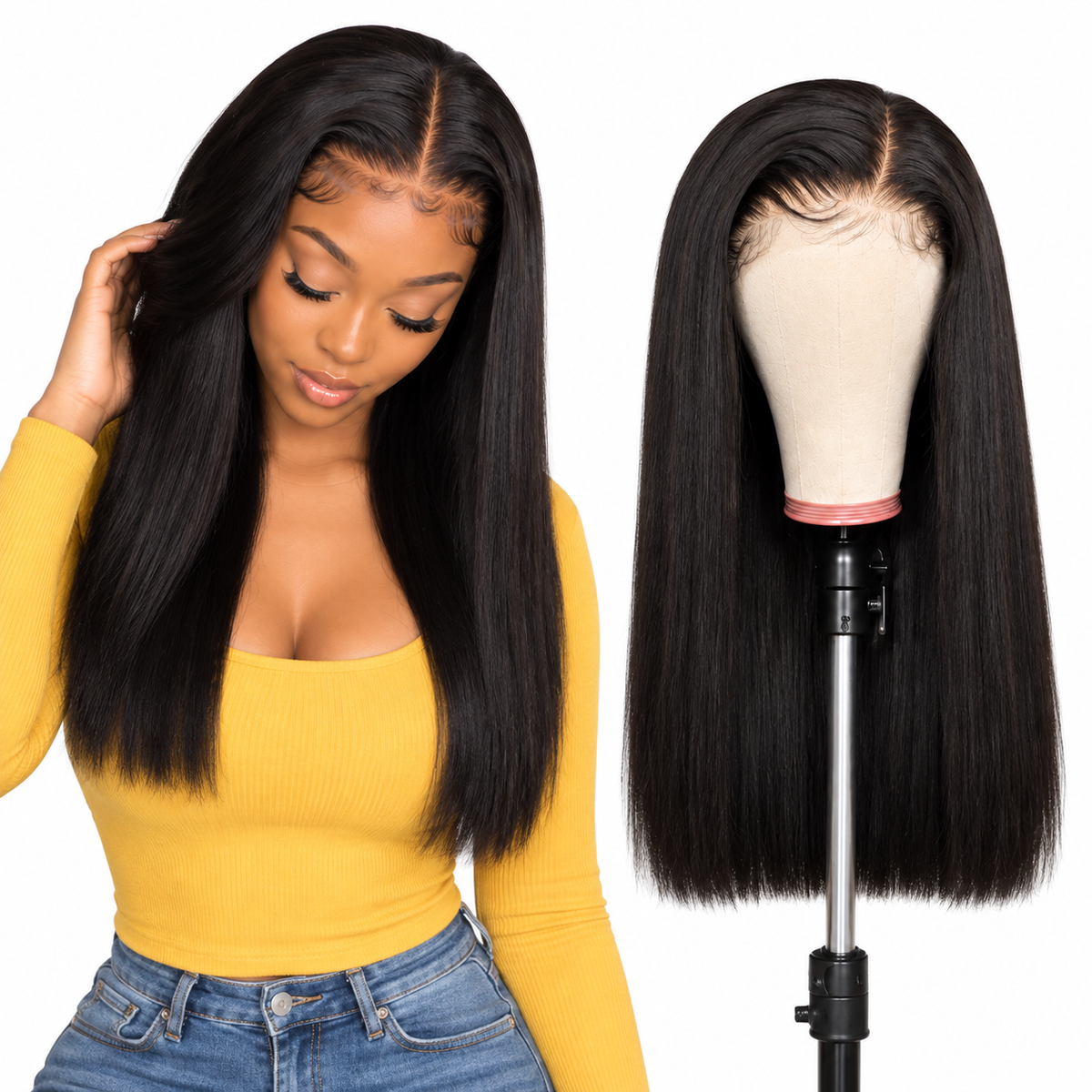 ÁILLE Sleek Straight | 13×4 Human Hair Lace Front Wig