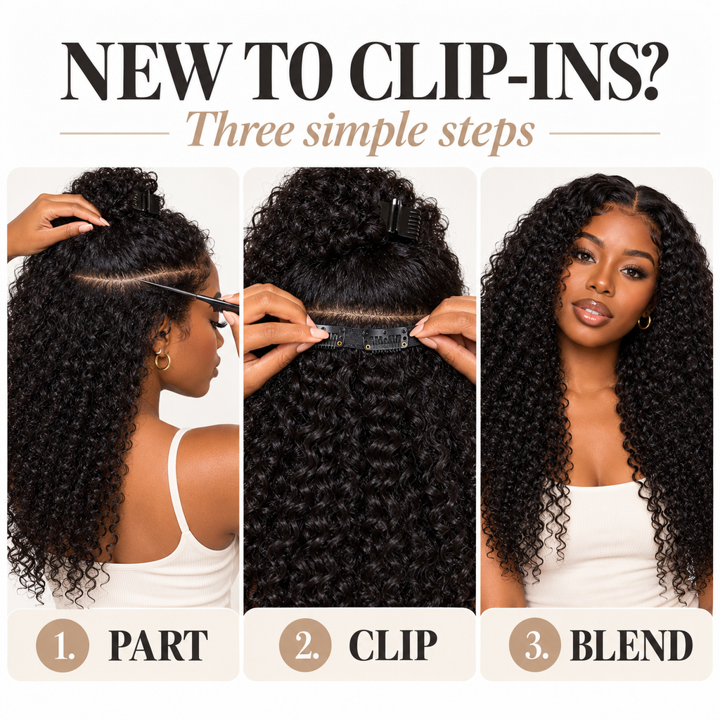 ÁILLE Seamless Kinky Curly Clip-In Extensions | 100% Human Hair