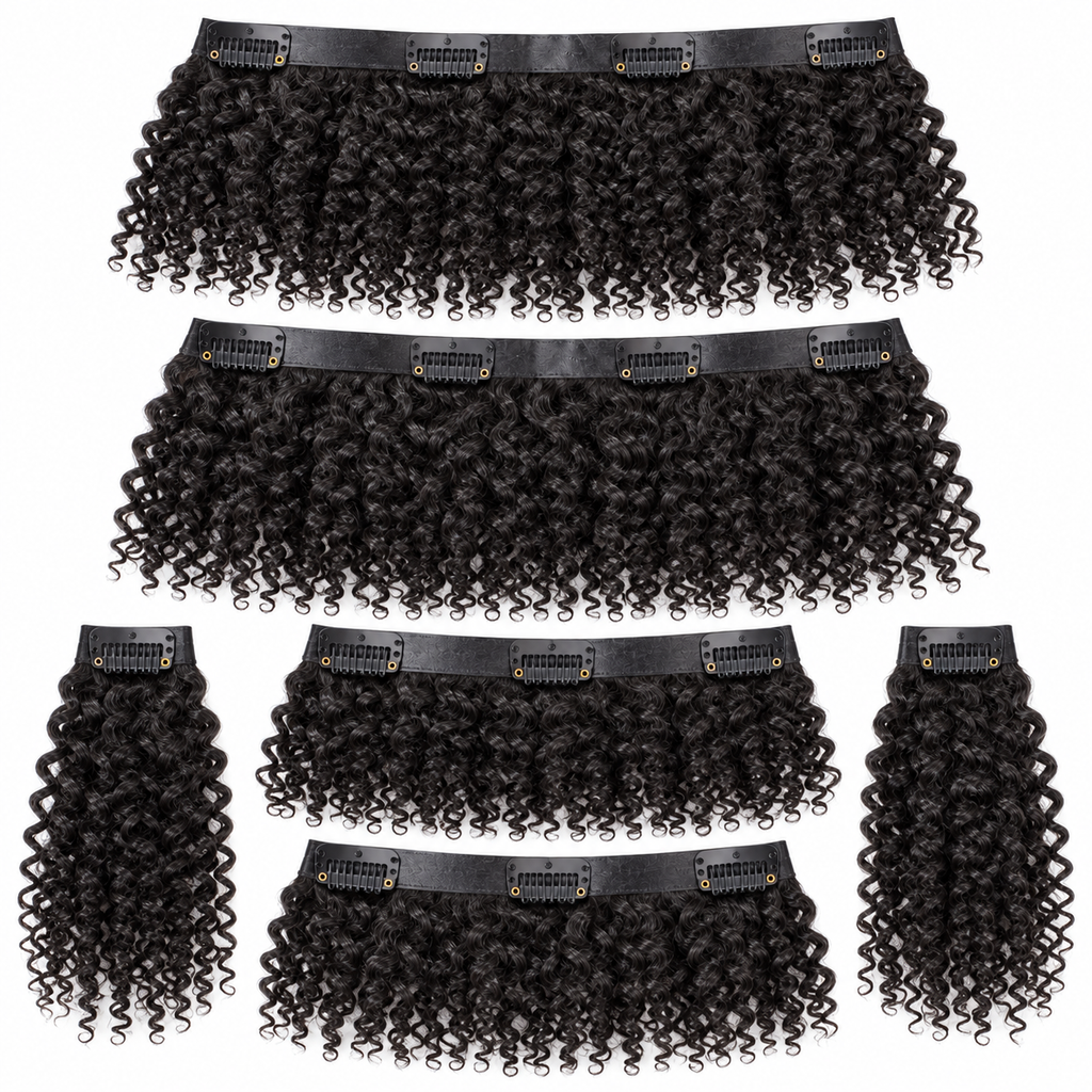 ÁILLE Seamless Kinky Curly Clip-In Extensions | 100% Human Hair