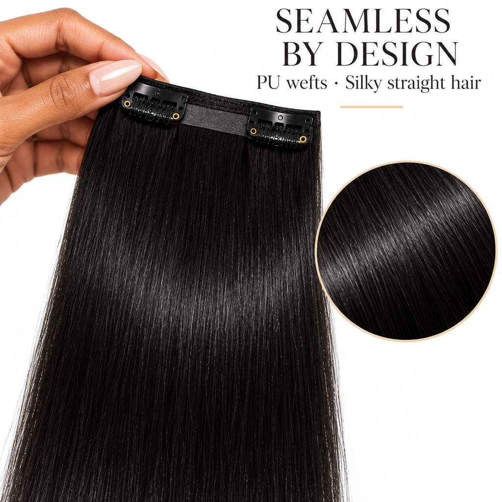 ÁILLE Seamless Straight Clip-In Extensions | 100% Human Hair