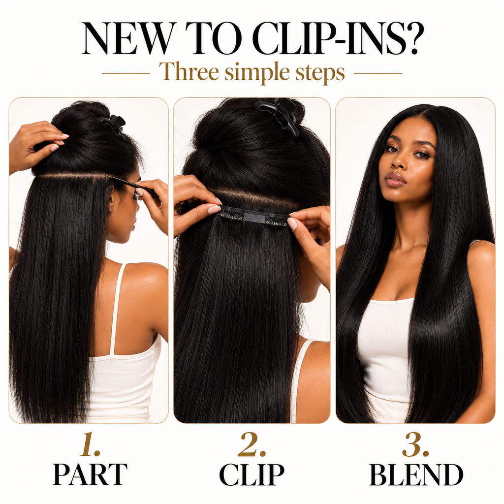 ÁILLE Seamless Straight Clip-In Extensions | 100% Human Hair