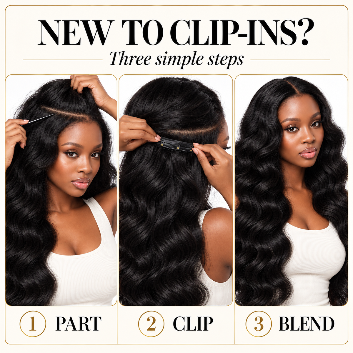 ÁILLE Seamless Body Wave Clip-In Extensions | 100% Human Hair