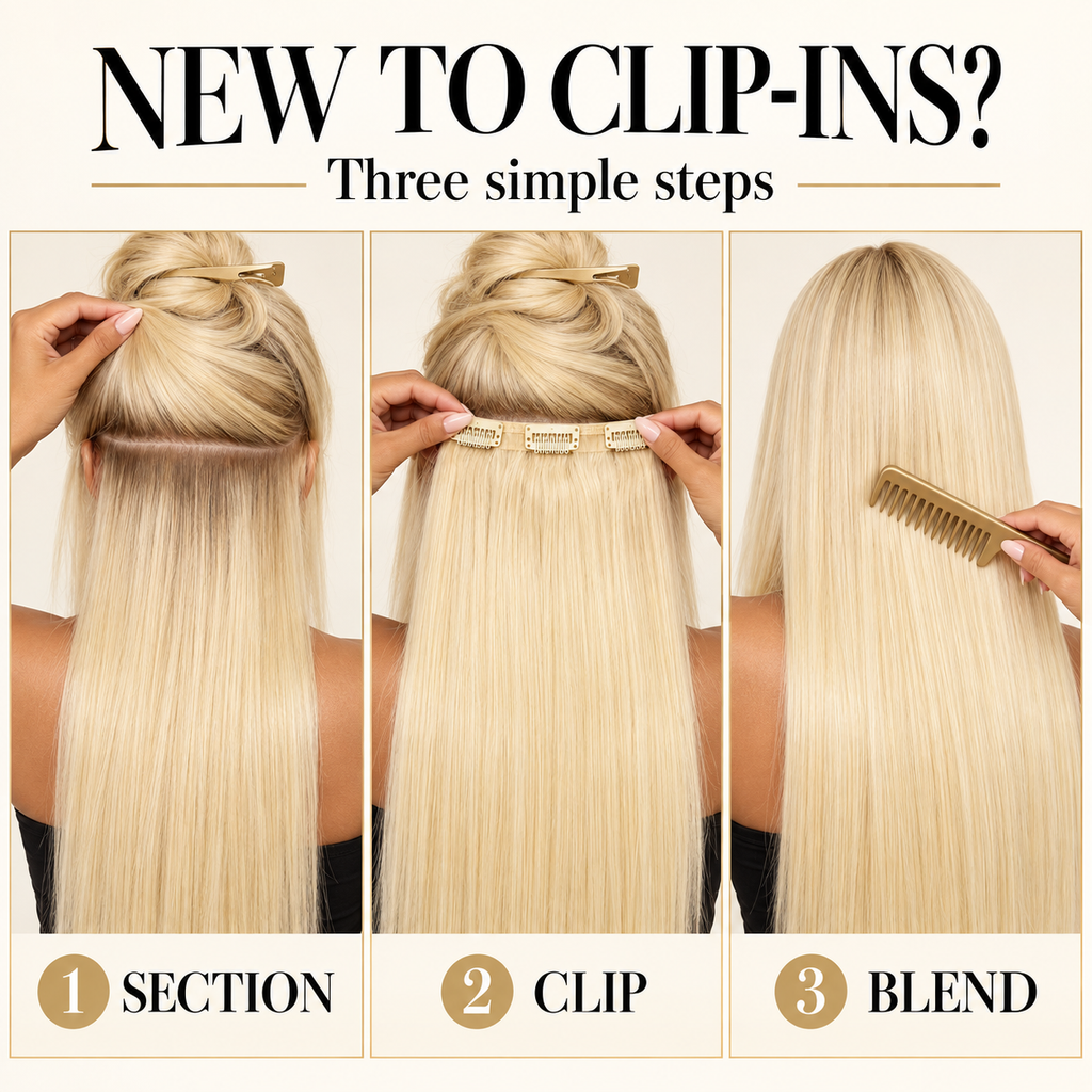ÁILLE 613 Blonde Straight Clip-In Hair Extensions | 100% Human Hair
