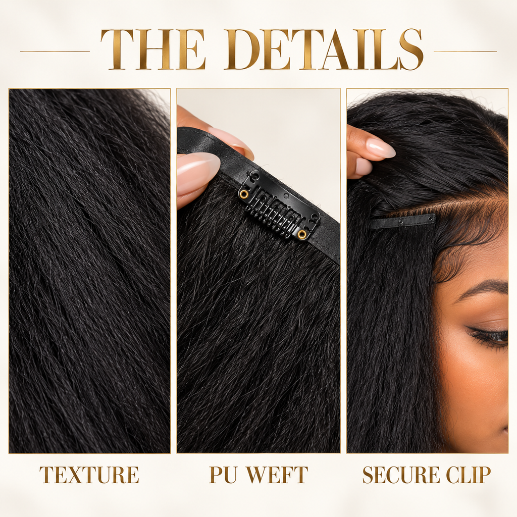 ÁILLE Seamless Kinky Straight Clip-In Extensions | 100% Human Hair