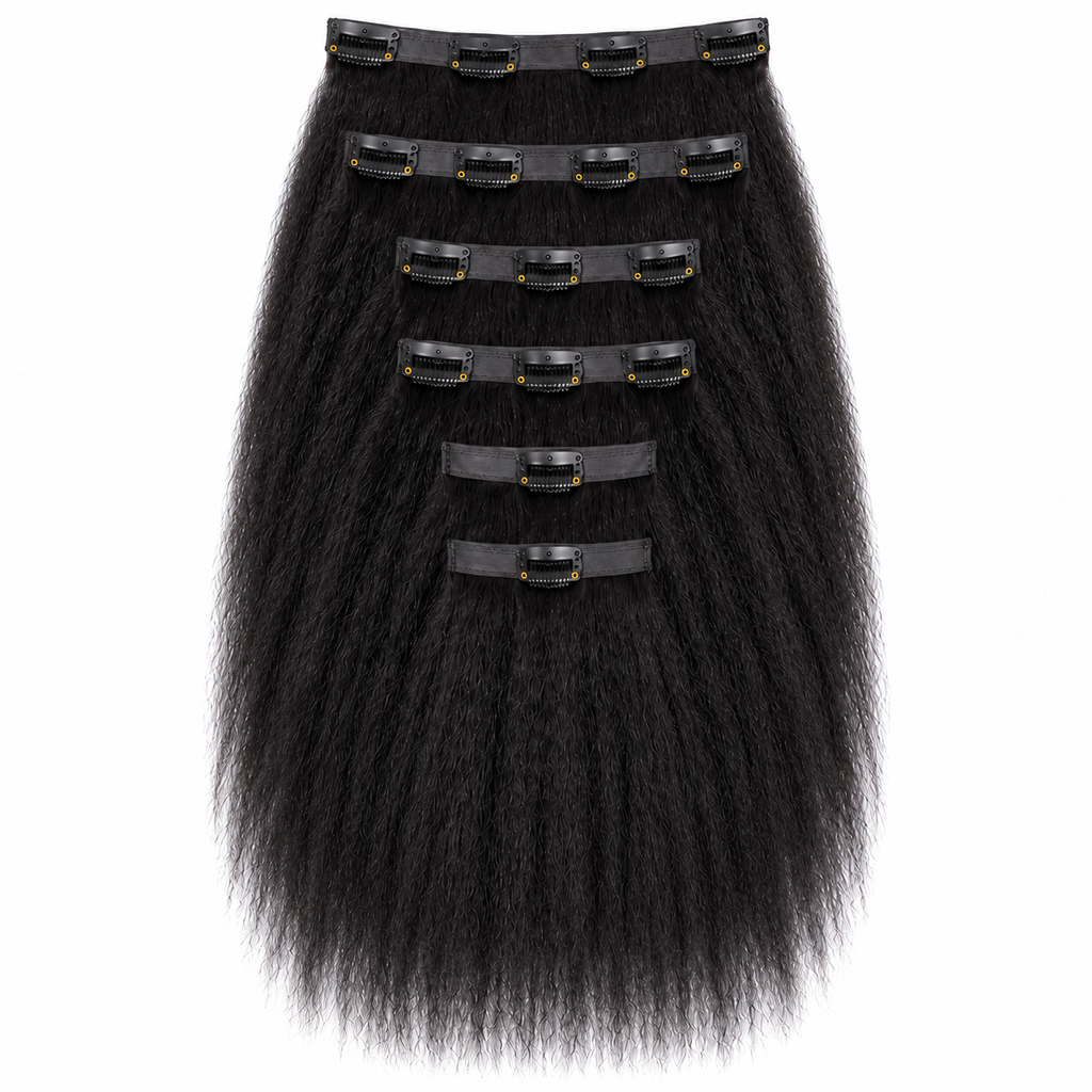 ÁILLE Seamless Kinky Straight Clip-In Extensions | 100% Human Hair