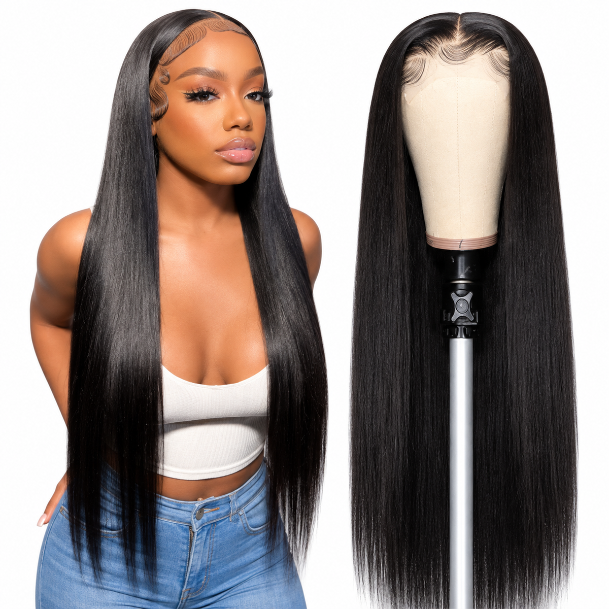 ÁILLE Natural Black | Human Hair HD Lace Wig 13x4 Headset