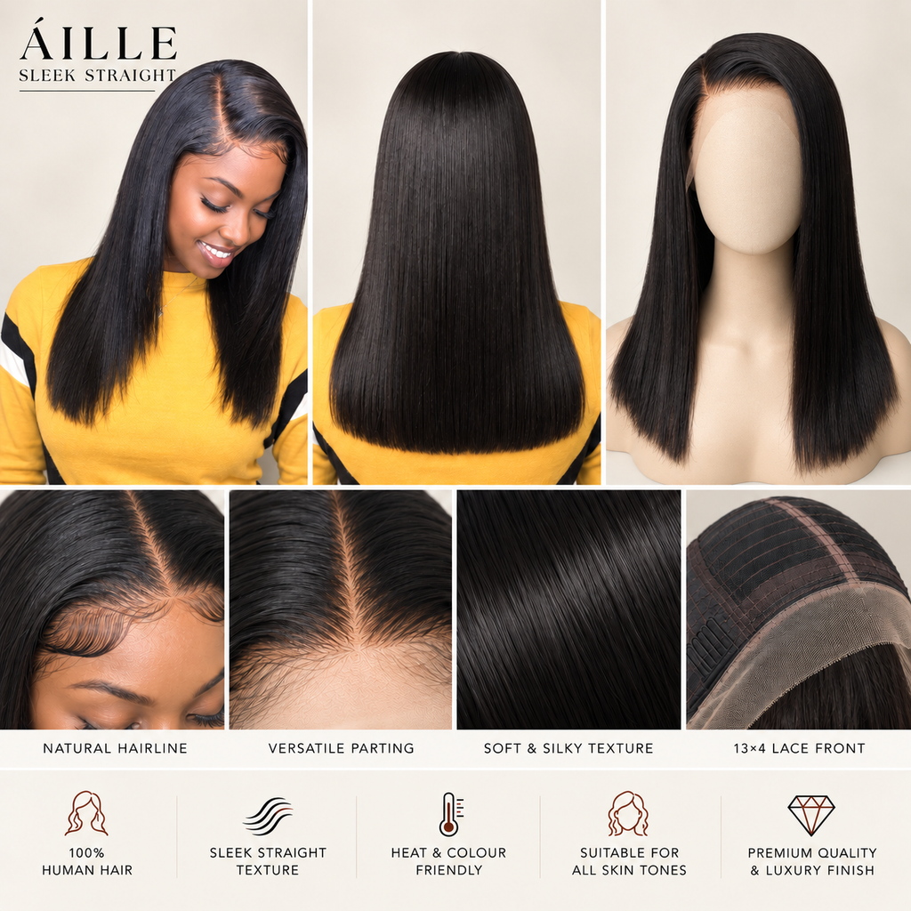 ÁILLE Sleek Straight | 13×4 Human Hair Lace Front Wig